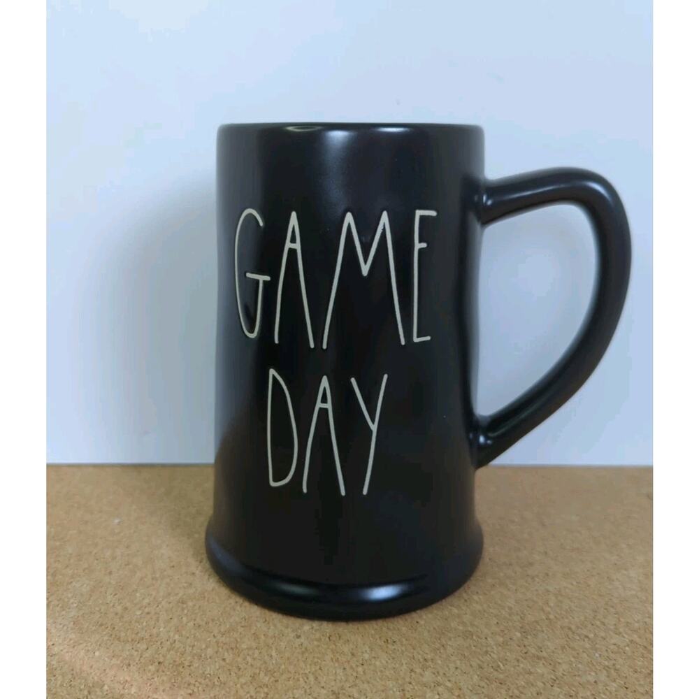 Rae Dunn "GAME DAY" Black Large Ceramic Coffee 9 "Mug